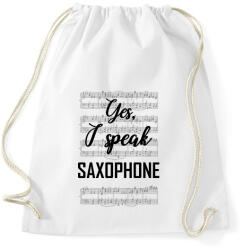 printfashion I speak saxophone - Sportzsák, Tornazsák - Fehér (7641025)