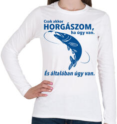 printfashion Horgász - Női hosszú ujjú póló - Fehér (941950)