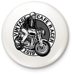 printfashion Cafe racer - Kitűző, hűtőmágnes - Fehér (4983277)