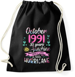 printfashion Születésnap 1991 Október - Napfény egy kis hurrikánnal! - Sportzsák, Tornazsák - Fekete (5421601)