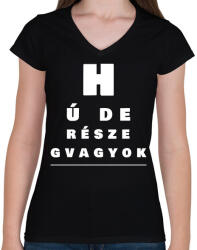 printfashion HÚ DE RÉSZEG VAGYOK - Női V-nyakú póló - Fekete (10489624)