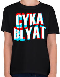 printfashion Cyka Blyat - Gyerek póló - Fekete (2337835)