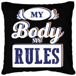 printfashion My body my rules - Párnahuzat, Díszpárnahuzat - Fekete (7287410)