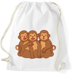 printfashion Három majom - Sportzsák, Tornazsák - Fehér (11837801)