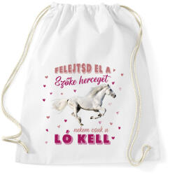 printfashion Nekem csak a ló kell - Sportzsák, Tornazsák - Fehér (12702489)