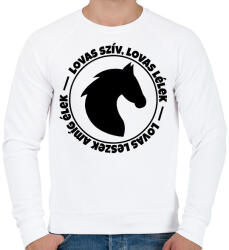 printfashion Lovas szív, Lovas lélek - Férfi pulóver - Fehér (2747973)
