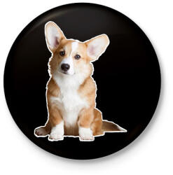 printfashion corgi - Kitűző, hűtőmágnes - Fekete (12424756)