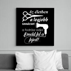printfashion fodrász - Vászonkép - Fekete (6648712)