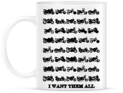 printfashion motorok fekete - Bögre - Fehér (2920906)