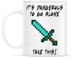 printfashion Veszélyes egyedül, ezt vidd magaddal! - Bögre - Fehér (1220205)