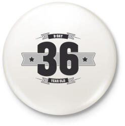 printfashion b-day-36-dark-lightgrey - Kitűző, hűtőmágnes - Fehér (3076389)