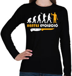 printfashion Hentes evolúció - Női hosszú ujjú póló - Fekete (9388410)