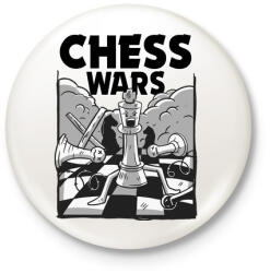 printfashion Sakk - chess wars - Kitűző, hűtőmágnes - Fehér (4942729)