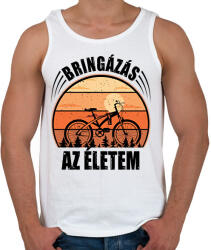 printfashion Biciklizés az életem - Férfi atléta - Fehér (8517130)