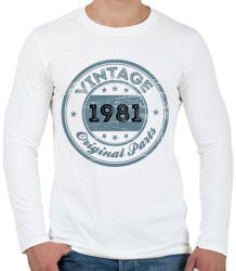 printfashion 1981 - Férfi hosszú ujjú póló - Fehér (12162486)