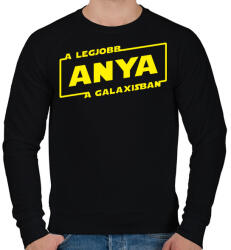 printfashion A legjobb anya a galaxisban - Férfi pulóver - Fekete (999781)