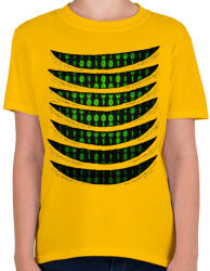 printfashion Bináris kód tépett minta - Gyerek póló - Sárga (1292034)