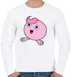 printfashion Rózsaszín gömböc - Férfi pulóver - Fehér (1436238)