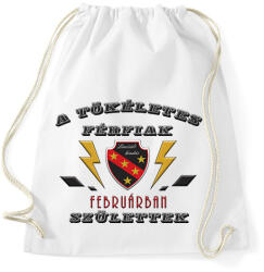 printfashion Tökéletes férfi február - Sportzsák, Tornazsák - Fehér (2720020)