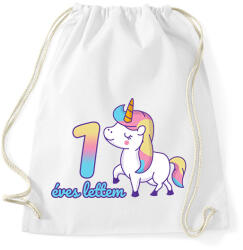 printfashion Unikornis: 1 éves lettem - Sportzsák, Tornazsák - Fehér (2874132)