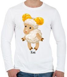printfashion Kos - Férfi hosszú ujjú póló - Fehér (2826045)