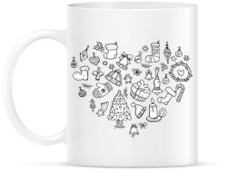 printfashion Karácsonyi szív - Bögre - Fehér (11286985)