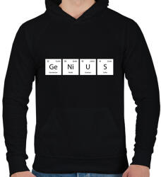 printfashion GeNiUS (Periódusos rendszer) - Férfi kapucnis pulóver - Fekete (11474486)
