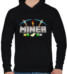 printfashion Miner - Férfi kapucnis pulóver - Fekete (1999985)