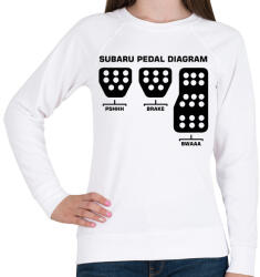 printfashion Subaru vezetés - Női pulóver - Fehér (1442190)