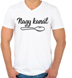 printfashion Kanál páros - nagy kanál 1 - Férfi V-nyakú póló - Fehér (6070334)