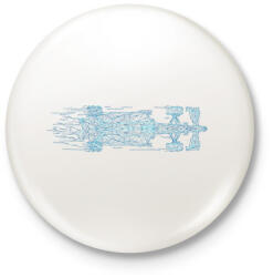 printfashion Forma 1 versenyautó - Kitűző, hűtőmágnes - Fehér (11533696)