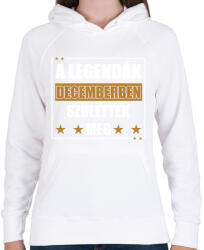 printfashion A legendák decemberben születtek meg - Női kapucnis pulóver - Fehér (11014267)