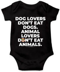 printfashion Animal lovers don't eat animals - vegán aktivista grafika #3 - Baba Body - Fekete (3906780)