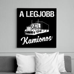 printfashion Legjobb kamionos - Vászonkép - Fekete (6645880)