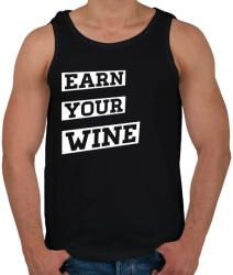 printfashion EARN YOUR WINE - Férfi atléta - Fekete (253137)