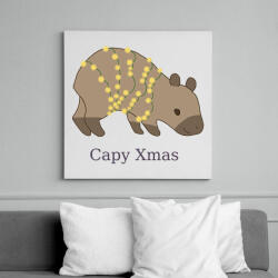 printfashion capybara család - karácsonyi fény - Vászonkép - Fehér (14889053)