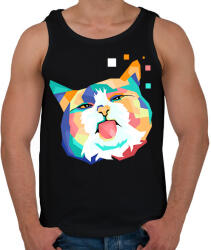 printfashion Colorfull cat - Férfi atléta - Fekete (2539383)