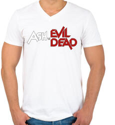 printfashion ASH vs. Evil Dead - Férfi V-nyakú póló - Fehér (2782739)