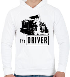printfashion sofőr - Férfi kapucnis pulóver - Fehér (1705884)