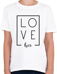 printfashion LOVE her páros 1 - Gyerek póló - Fehér (6075500)