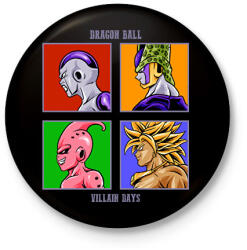 printfashion Dragon Ball ellenségek - Kitűző, hűtőmágnes - Fekete (7011315)