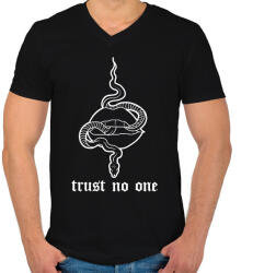 printfashion Trust no one - Férfi V-nyakú póló - Fekete (16759565)