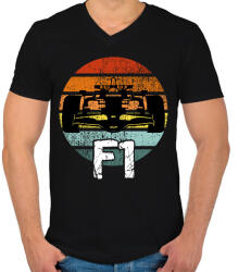 printfashion Forma1 - Férfi V-nyakú póló - Fekete (9116993)