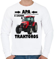 printfashion Apa a legjobb traktoros - Férfi pulóver - Fehér (5779315)
