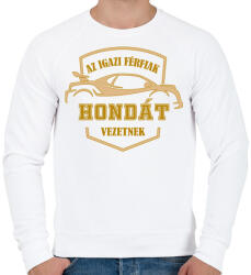 printfashion Honda sofőr - Férfi pulóver - Fehér (4801949)