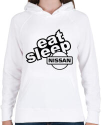 printfashion Eat Sleep Nissan - Női kapucnis pulóver - Fehér (2244779)