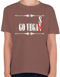 printfashion Hajrá Vega(n)s - Gyerek póló - Mogyoróbarna (1302881)