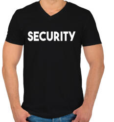 printfashion SECURITY - Férfi V-nyakú póló - Fekete (389394)