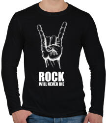 printfashion Rock will never die - Férfi hosszú ujjú póló - Fekete (4746206)
