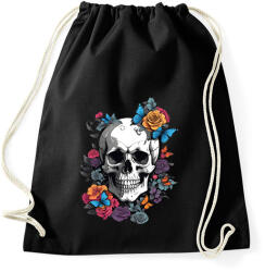 printfashion koponya pillangókkal és virágokkal - Sportzsák, Tornazsák - Fekete (15641811)
